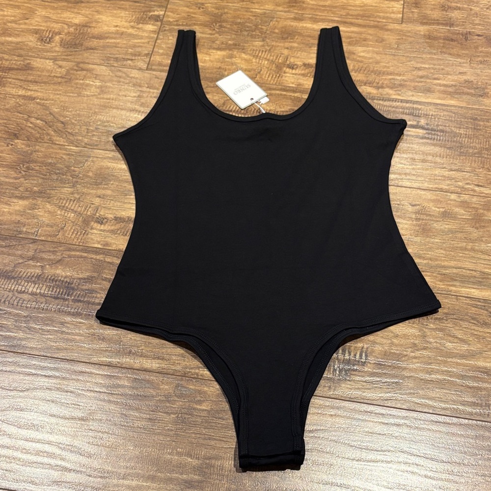 Elegant Black Bodysuit snap bottom for Women